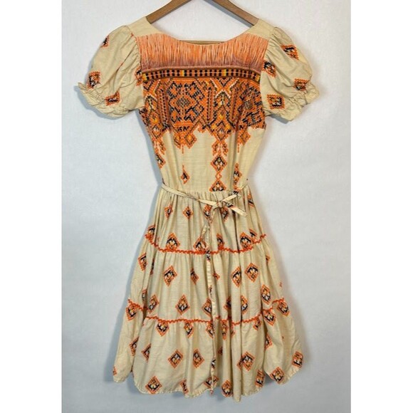 VTG DeLoris Square Dancing Dress Western Rockabilly Swing Circle Eyelet Lace - Picture 2 of 9
